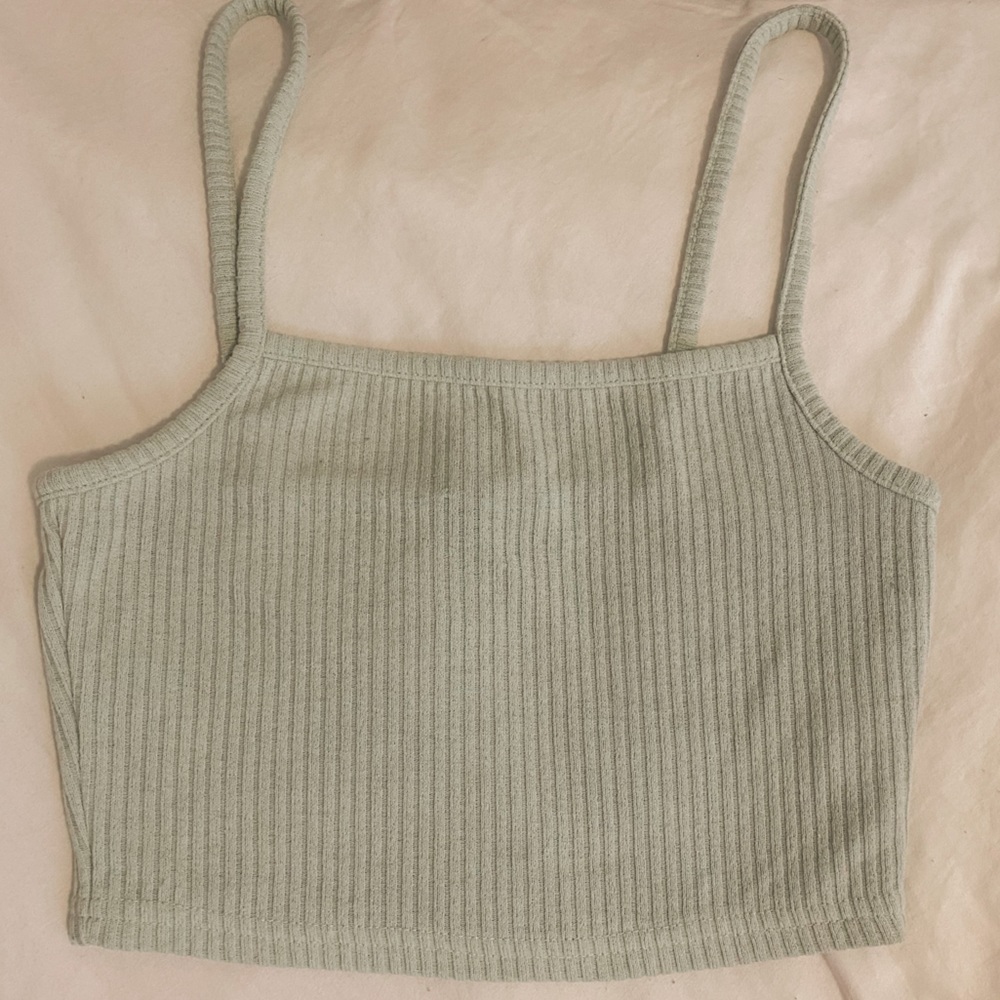 H&M Sage Green Cropped Cami